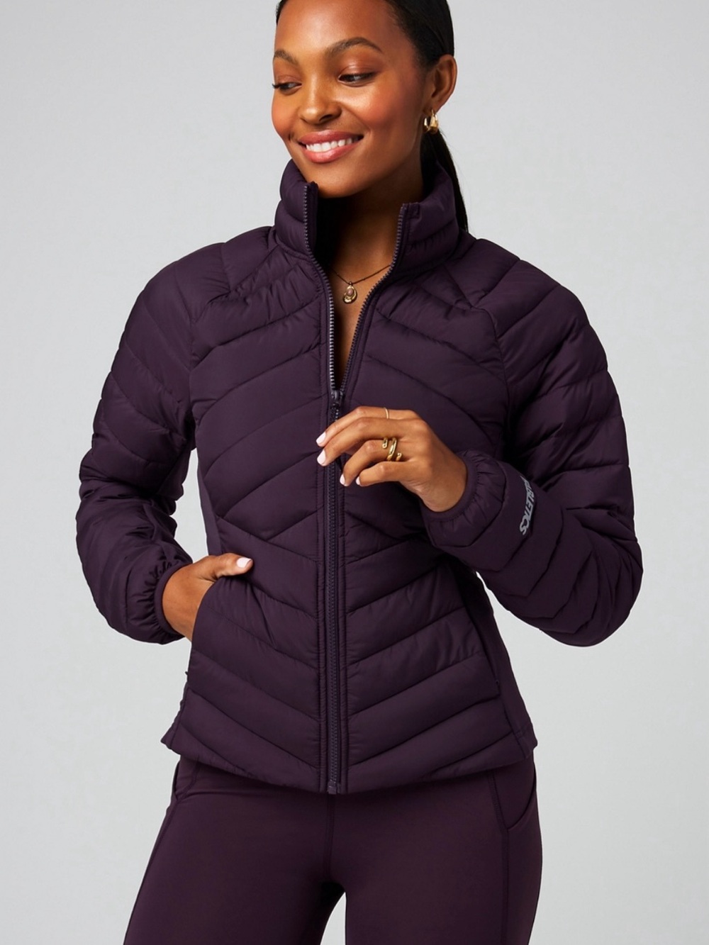 Fabletics lightweight adventure Jacket XL Deep Plum NWOT